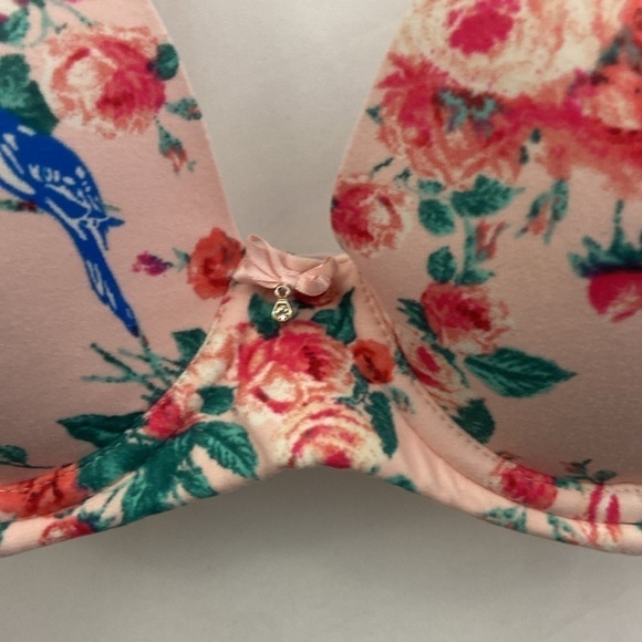 Soma Embraceable Full Coverage Floral Blue Jay Pink 34C Bra - Picture 3 of 12